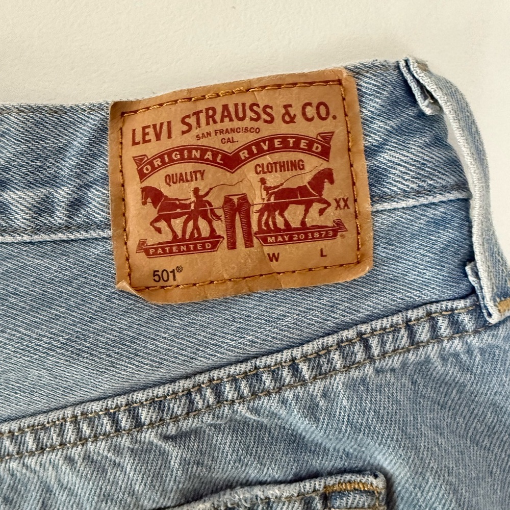 Levi's Light Blue Cutoff Denim Shorts - Picture 3 of 6